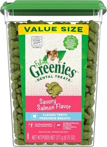 Greenies Feline Adult Dental Cat Treats, 9.75 Ounce (Pack of 1), Salmon - Picture 1 of 14