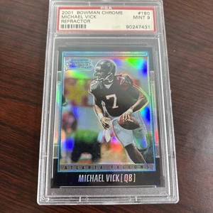Bowman Chrome Michael Vick Refractor 2001 PSA 9 Rookie RC #180 Falcons/1999 - Imagen 1 de 2