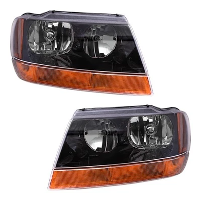 Fits 1999-2004 Grand Cherokee Headlight Set 5103401AA CH2502121 Aftermarket Foto 1 de 4