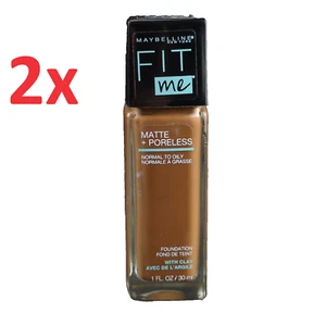 2x Lot ZWEI Maybelline Fit Me! Matte + Poreless Foundation # 370 Deep Bronze NEU - Bild 1 von 6