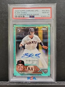 2023 Topps Chrome Update Aqua Wave /199 Blake Sabol Rookie Auto RC PSA 10 POP 3 - Picture 1 of 3