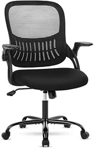 Ergonomic Home Office Desk Chair Mesh Computer Chair with Flip up Armrests Wheel - Picture 1 of 51