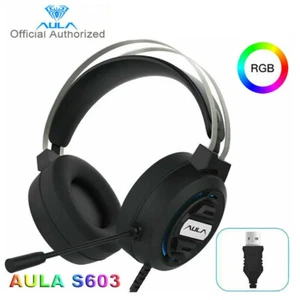 AULA S603 Auriculares con cable Auriculares para juegos Negros 3,5 mm Micrófono Auriculares Estéreo Bajo - Imagen 1 de 8