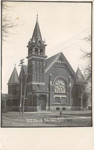 RPPC M.E. Church Sheldon, Iowa 1908 Vintage echtes Foto Postkarte - Bild 1 von 2