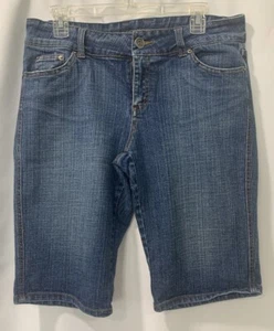 Boom Boom Medium Wash Stretch Long Bermuda Jeans Shorts Junior 15 Y2K 90s City - Bild 1 von 13