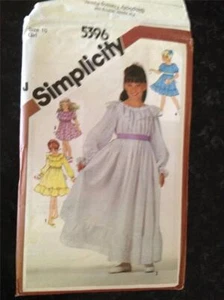 Simplicity Sewing Pattern 5396 Girls Childs Dresses Size 7 Uncut - Picture 1 of 1