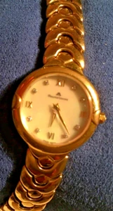 MAURICE LACROIX LADIES GOLD PLATED DIAMOND DOT DIAL DRESS WATCH - Picture 1 of 4