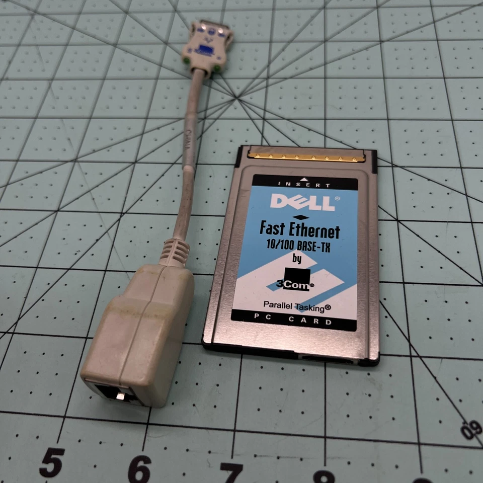 Dell 3Com Fast 10/100 LAN Ethernet PC Card with Dongle Cable 3CCFE575CT-D - Image 1 of 4