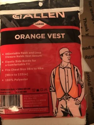 Allen Orange Safety Hunting Vest Large Size Fits 38" to 48" Chest Sealed New - Image 1 of 4