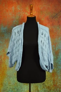 Matilda Jane Blue Wonderful Parade Open Knit Shrug Cardigan Size M - Picture 1 of 9