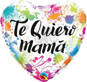 18" Te Quiero Mama Heart Shaped Foil Balloon - Mother's Day - Spanish - Qualatex - Picture 1 of 1