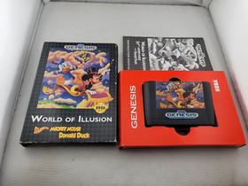 World of Illusion Starring Mickey Cardboard Sega Genesis Complete In Box CIB