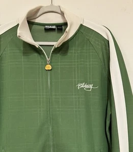 Vintage Billabong Track Jacket Mens L Large Green White Striped Full Zip - Picture 1 of 11