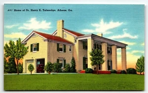 Haus von Dr. Harry E. Talmadge Leinen Postkarte Athen Georgia GA UNP - Bild 1 von 2