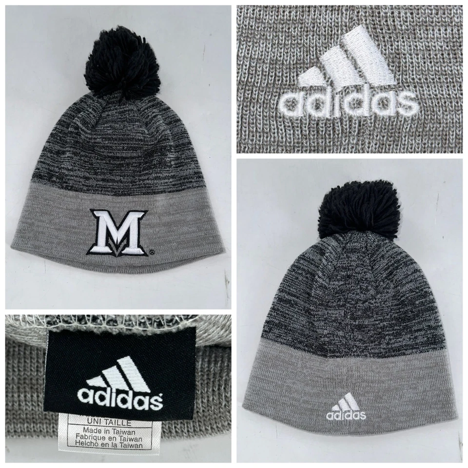 Miami University RedHawks Adidas Beanie Hat One Size Gray 100% Acrylic YGI L4-68 - Image 1 of 4