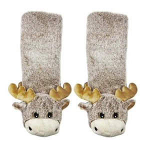 Moose Up - Kids' Plush Animal Slipper Socks - Picture 1 of 6