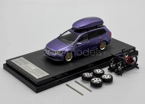 Zoom 1:64 Scale Purple For VW Golf 7R VII Wagon Roof Bike Diecast Metal Gift - Picture 1 of 3