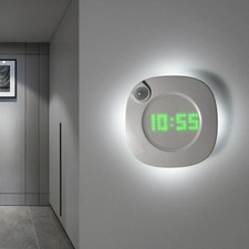 Orologio da parete digitale a LED con sensore di movimento PIR Lampada da notte