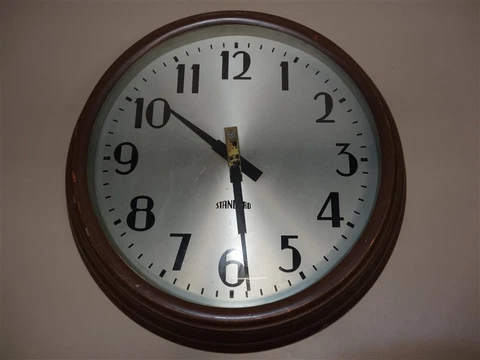HUGE Antique Vintage 1930s Art Deco 24" Standard Copper Wall Clock * AS IS Cover