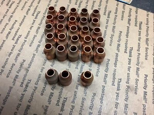 Lot of 28, 3/4” X 3/8” Reducing Couplings Copper Sweat, (7/8 od X 1/2 od pipe) - Picture 1 of 5