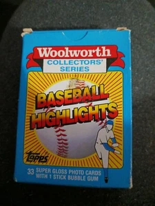 1988 Topps Woolworth Collectors Series Baseball Highlights - 33 Karten Set - Neu - Bild 1 von 2