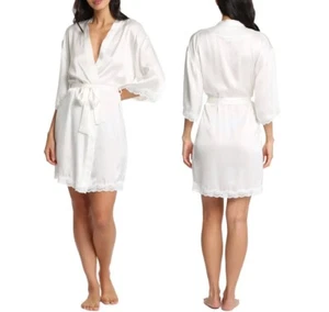 PAPINELLE Camille kurzer Morgenmantel mit Spitzenbesatz 100 % Seide Gr. M - Bild 1 von 9