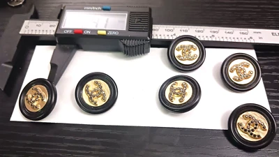 Chanel  Button 24 mm made in France stamped , black Ornate Crystalss - Image 1 of 4
