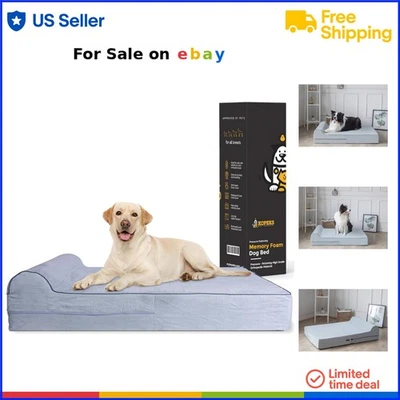 Orthopedic Memory Foam Dog Bed Extra Large 50x34x10 Waterproof Cover - Image 1 of 4