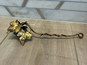 Vintage Italian Tole Rose Candle Snuffer Gold Gilding 8.5" - Picture 1 of 6
