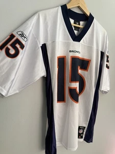 Reebok NFL Team Apparel Denver Broncos Tim Tebow #15 White Jersey Men’s Sz M - Picture 1 of 14