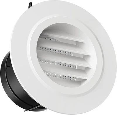 Hon&Guan 3 pulgadas Soffit ventilación de escape, cubierta de ventilación de secadora redonda 3 3 pulgadas, blanco  Foto 1 de 4
