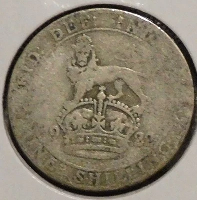 British Silver Shilling - 1922 (Worn) - King George V - Image 1 of 2