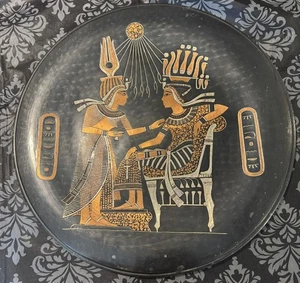 RARO Vintage Metalware Cobre Latón Repujado Egipcio Colgante de Pared Decoración de Pared 16 - Imagen 1 de 19