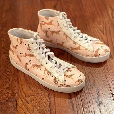 Zapatillas altas OTBT para mujer 7 hologramas de cuero guepardo lavables sostenibles Foto 1 de 4