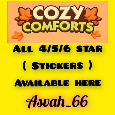 ALL 4 STAR 5 STAR 6 STAR STICKERS AVAILABLE :-MONO_POLY_GO (COZY COMFORTS ALBUM) - Image 1 of 4