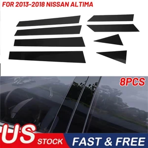 Cubierta de moldura de puerta de ventana postes de pilar negros 8 piezas para Nissan Altima 2013-2018 EE. UU. - Imagen 1 de 8