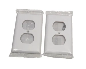 Juego de 2 placas de pared dúplex de plástico Jasco blancas de 1 velocidad NUEVO 07173/40096 - Imagen 1 de 3