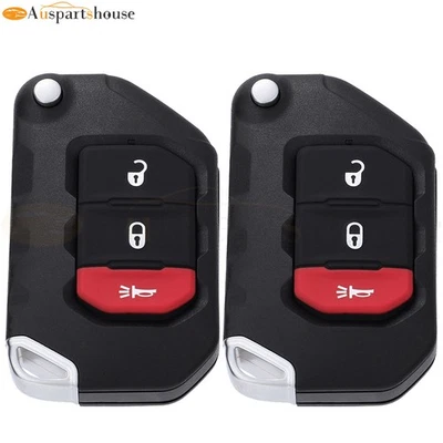 2x Remote Entry Car Key Fob For Jeep Wrangler 2018-2019 433.92mhz OHT1130261 - Image 1 of 4