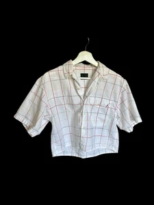 Lizwear Vintage Rainbow Plaid Women’s Small Crop Shirt Button Up Y2K Colorful - Bild 1 von 9