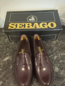 Sebago Shoe Mens 9 Leather Loafer Classic Dan Penny Brown Burgundy - Picture 1 of 8