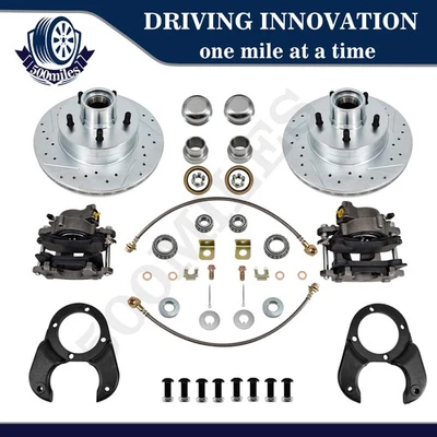 5 on 4-1/2 Caliper Disc Brake Kit for Ford 1937 1938 - 1948 Deluxe Spindle Foto 1 de 4
