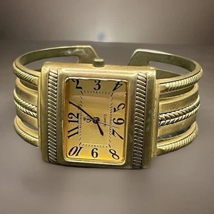 Premier Designs Damenuhr 31 mm goldfarben offenes Manschettenband benötigt Batterie - Bild 1 von 7