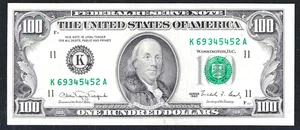 1990 $100 DALLAS FEDERAL RESERVE NOTE ~ SUPERB MARGINS GEM CRISP UNCIRCULATED - Picture 1 of 2