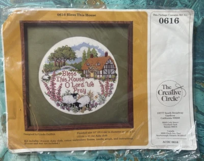 Bless This House Cross Stitch Embroidery Kit Creative Circle 1984 VTG Unopened - Image 1 of 2