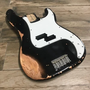 FRANCHIN Jupiter bass body Relic Aged Black over Copper Leaf Nitro P-Bass type - Foto 1 di 16