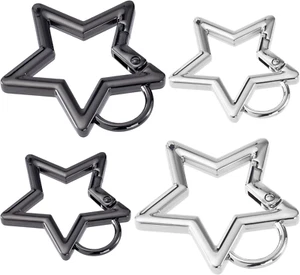 4 Stück Kreative Stern Karabinerhaken, Robuste Schlüsselanhänger Stern, Karabine - Bild 1 von 7