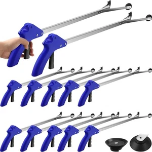 Meanplan 12 Pieces Suction Cup Reacher Grabber Tool 32 Inch Long Handle Trash... - Picture 1 of 7