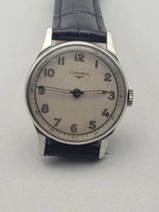 VINTAGE USED LONGINES SILVER DIAL MANUAL WIND MAN'S WATCH / T020 - Picture 1 of 7