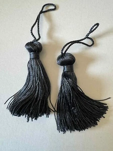 French Blue 3" Bell Tassel Fringe Vintage New by Conso Set of 2 - Picture 1 of 3