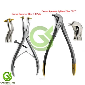 Set Of 2 Dental Crown Spreader Splitter Forceps TC Temporary Crown Remover Plier - Picture 1 of 4